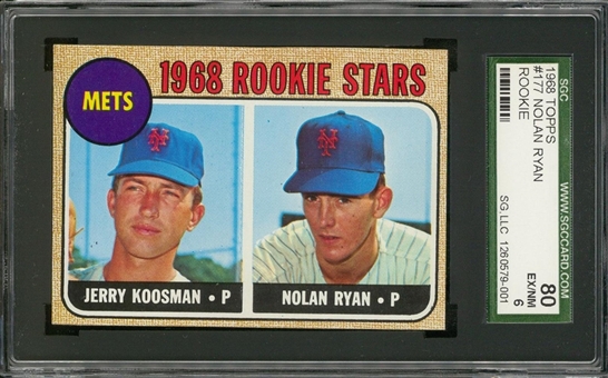 1968 Topps #177 Nolan Ryan Rookie Card – SGC 80 EX/NM 6